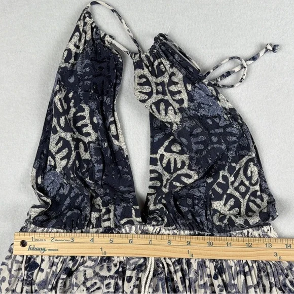 Free People Womens Beach Day Halter Mini Dress Blue Large - Picture 5 of 10